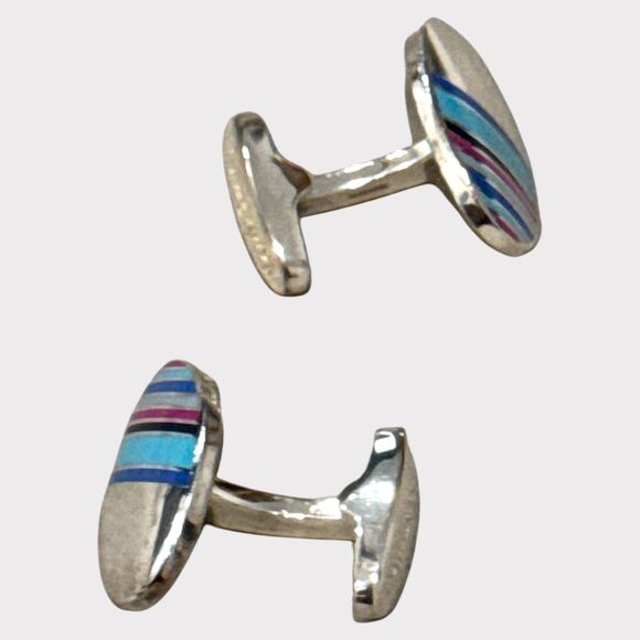 Paul Smith Men's Cufflinks - Oval Stripe Design_Never Worn! - Picture 3 of 3
